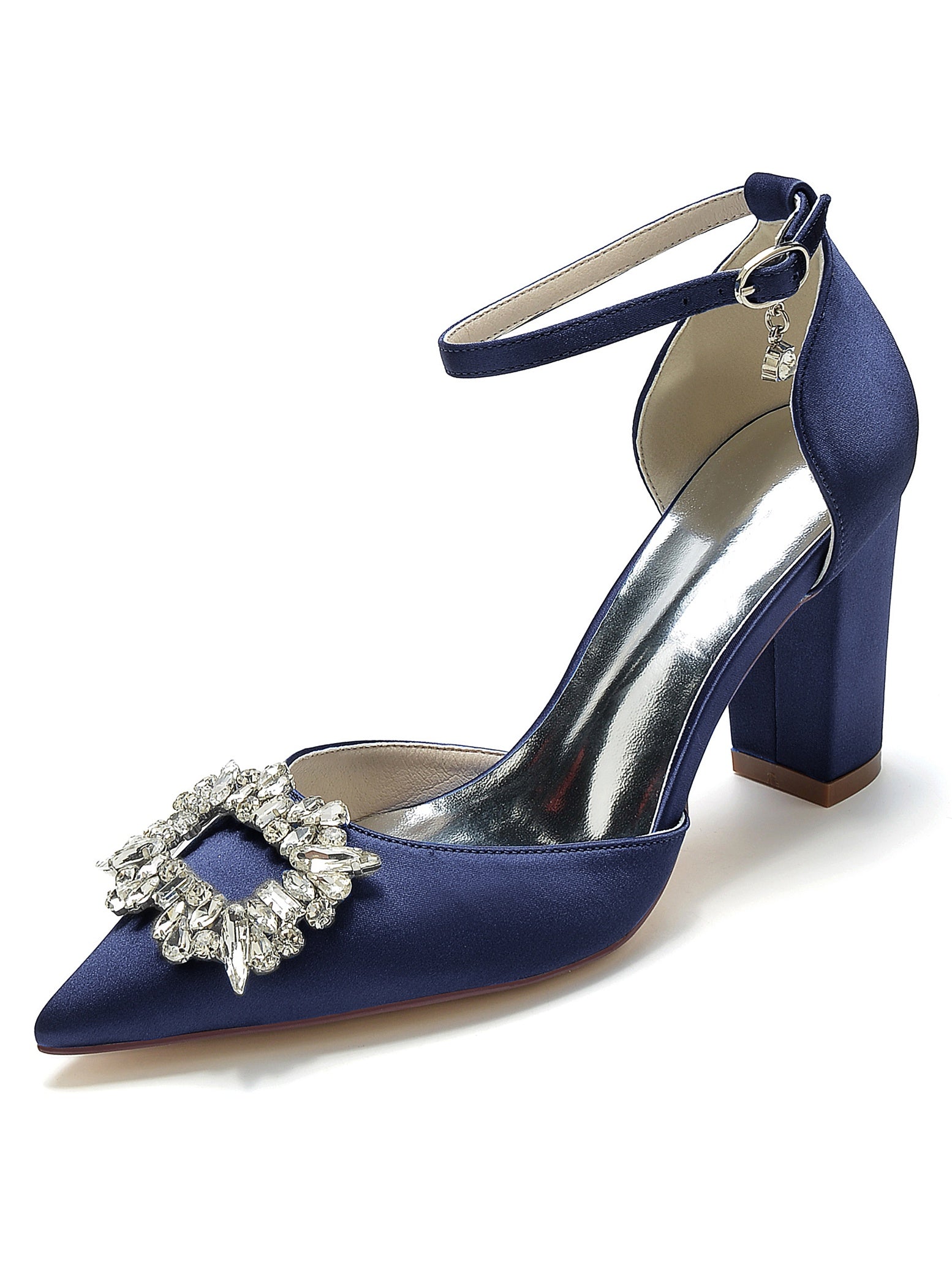 Bridesmaid High Heel Shoes for Women with Rhinestone Accents and Pointed Toes