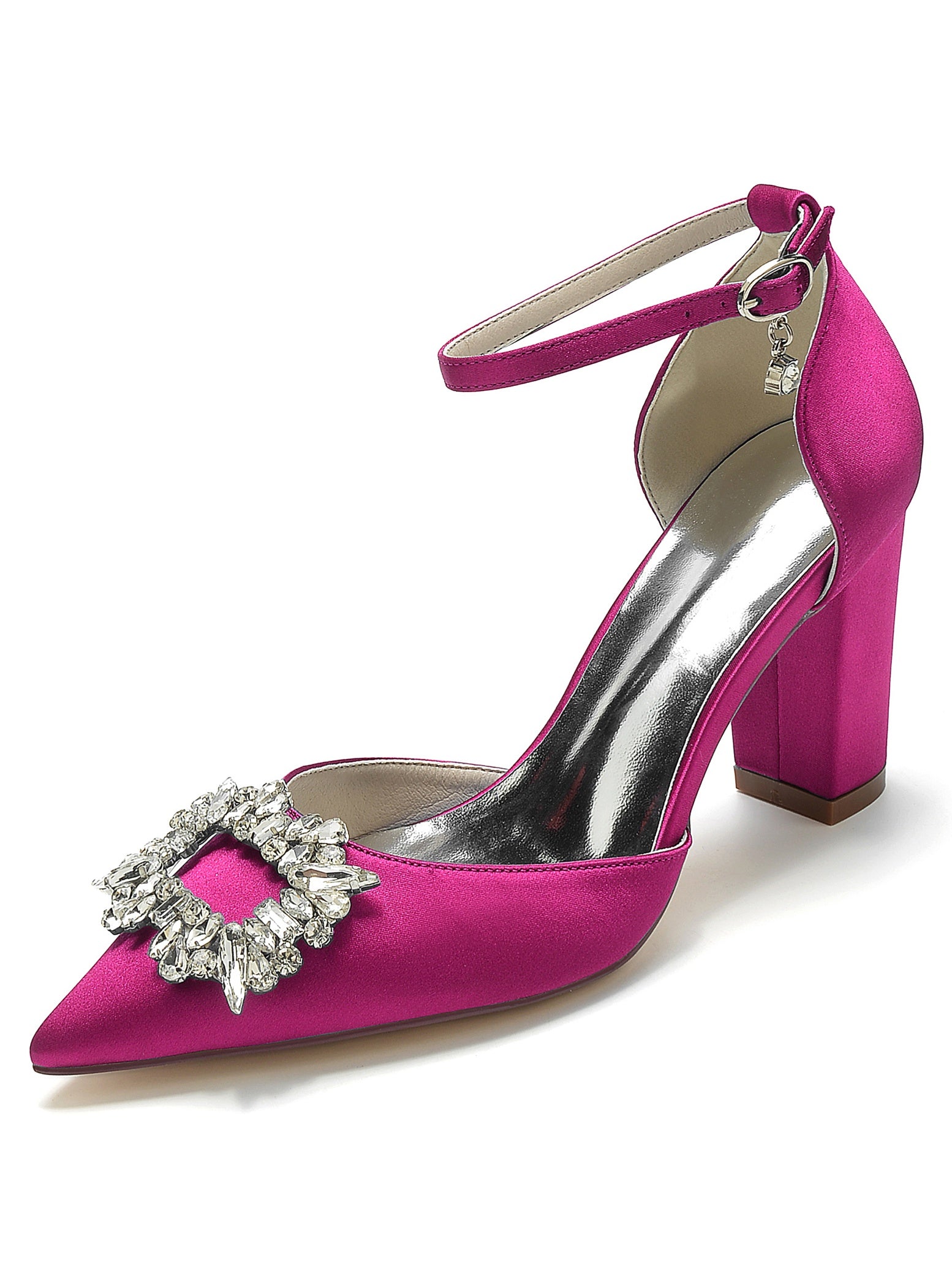 Bridesmaid High Heel Shoes for Women with Rhinestone Accents and Pointed Toes