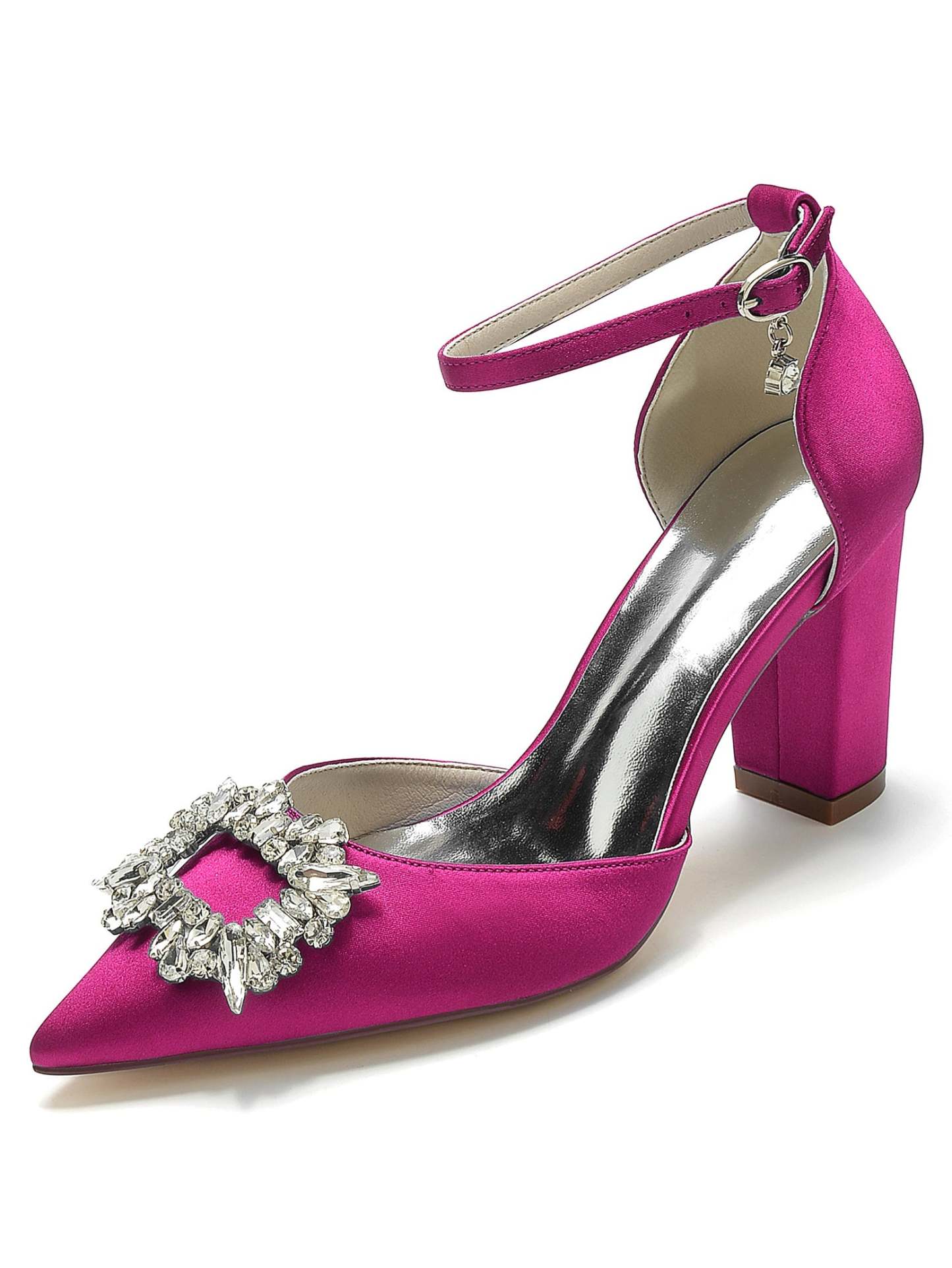 Bridesmaid High Heel Shoes for Women with Rhinestone Accents and Pointed Toes
