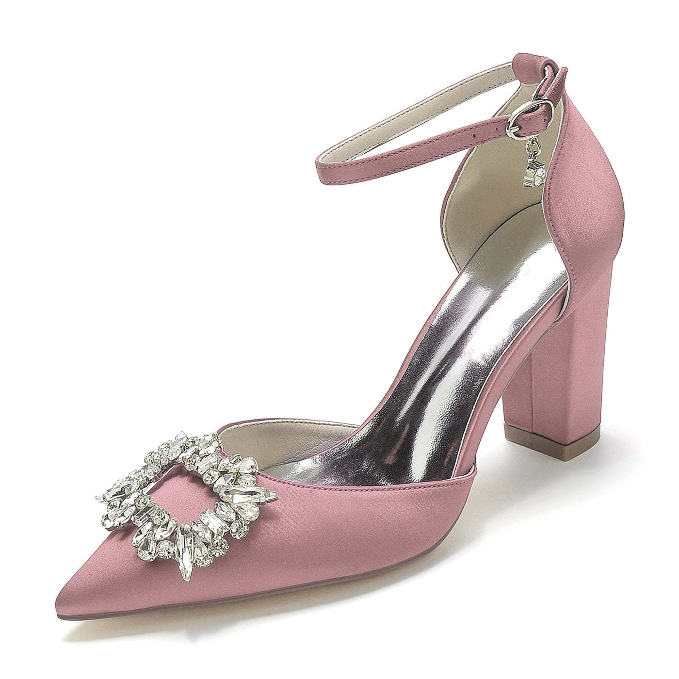 Bridesmaid High Heel Shoes for Women with Rhinestone Accents and Pointed Toes