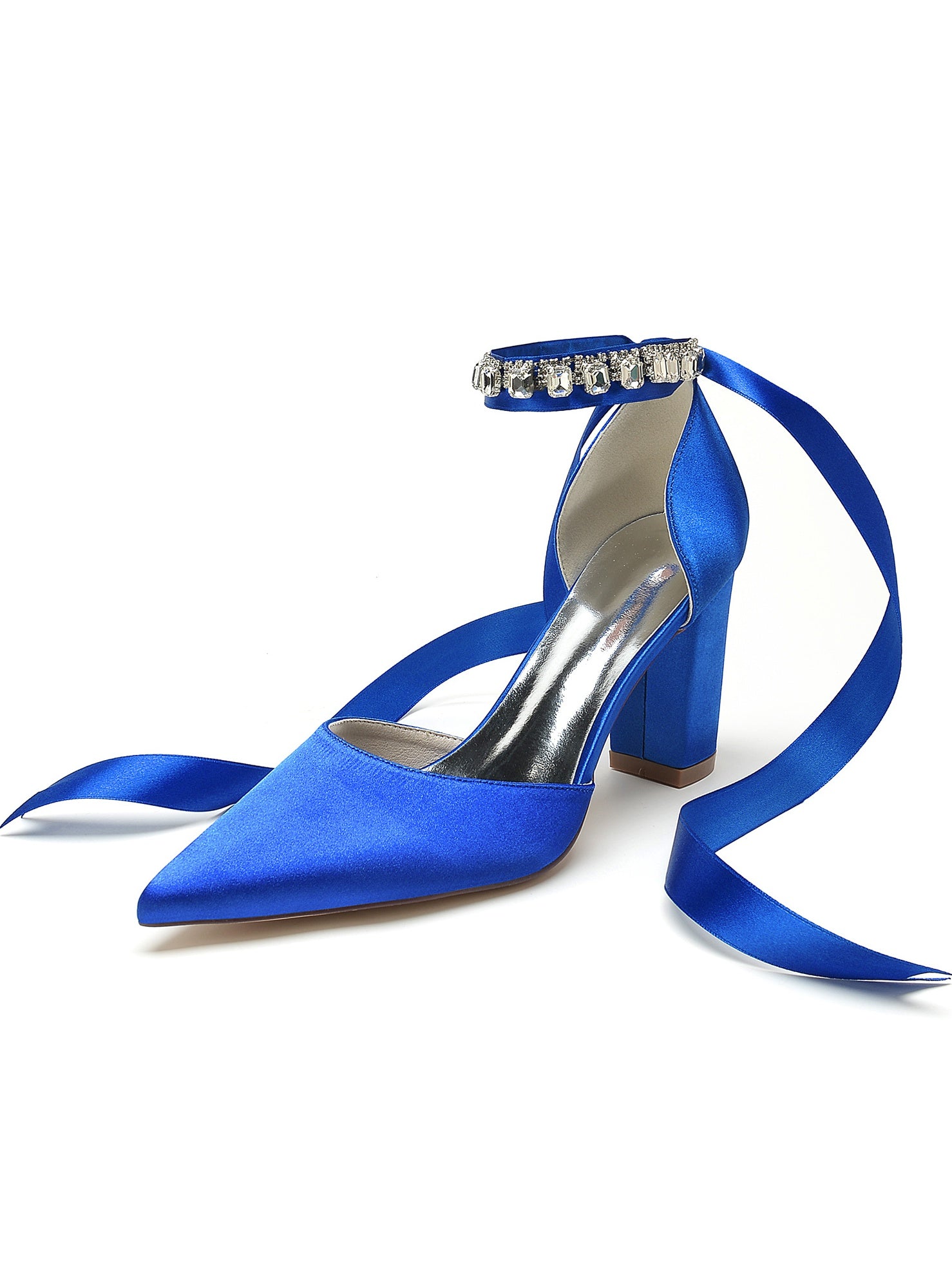 Bridesmaid High Heel Shoes for Women with Rhinestone Detail and Pointed Toe