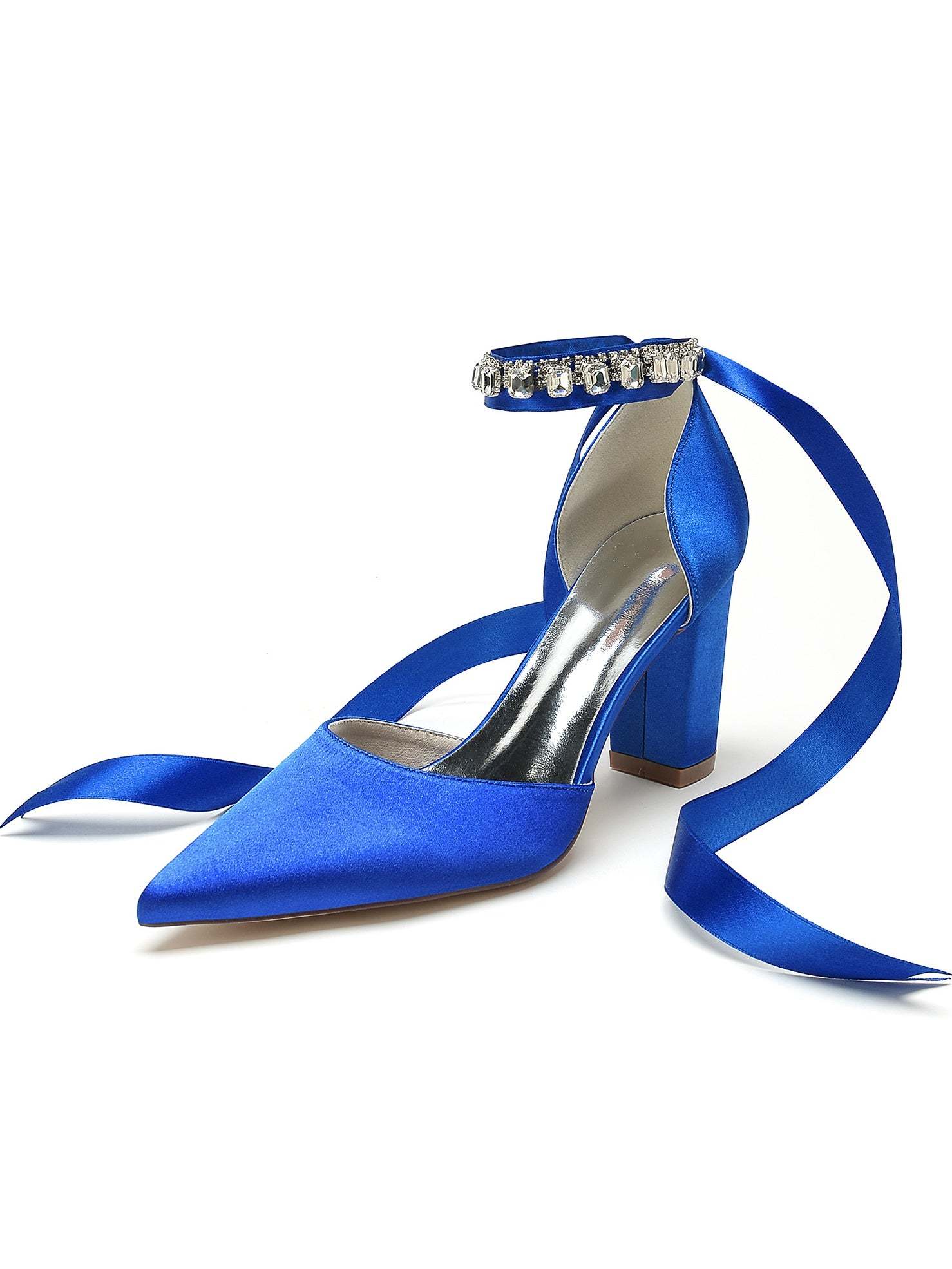 Bridesmaid High Heel Shoes for Women with Rhinestone Detail and Pointed Toe