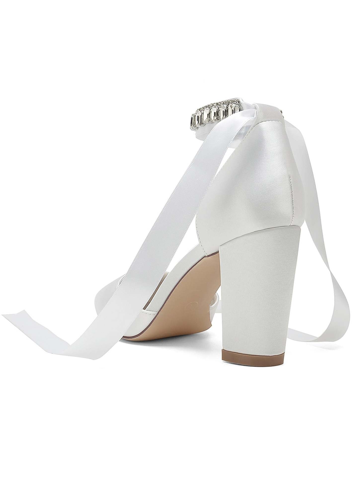 Bridesmaid High Heel Shoes for Women with Rhinestone Detail and Pointed Toe