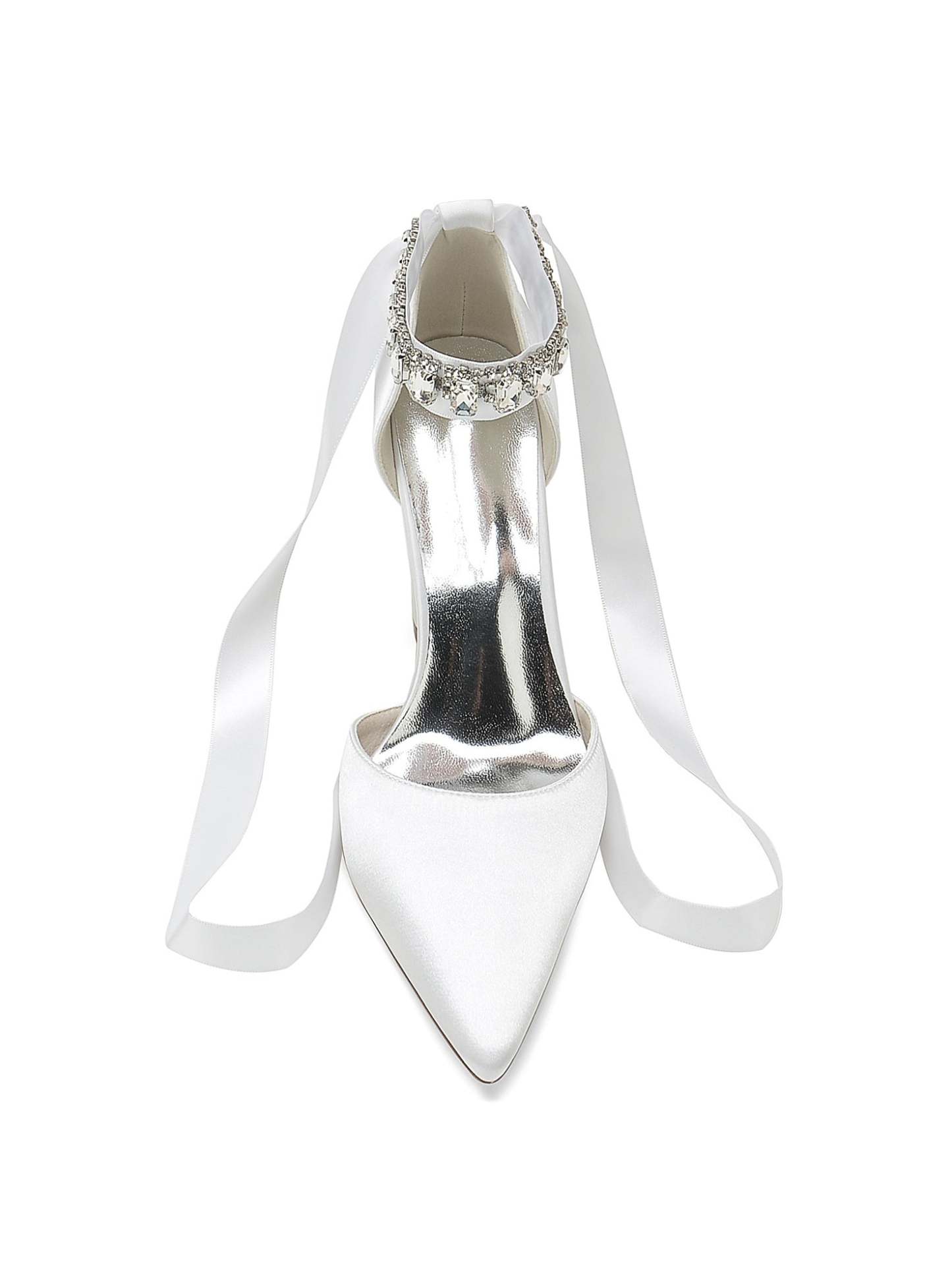 Bridesmaid High Heel Shoes for Women with Rhinestone Detail and Pointed Toe