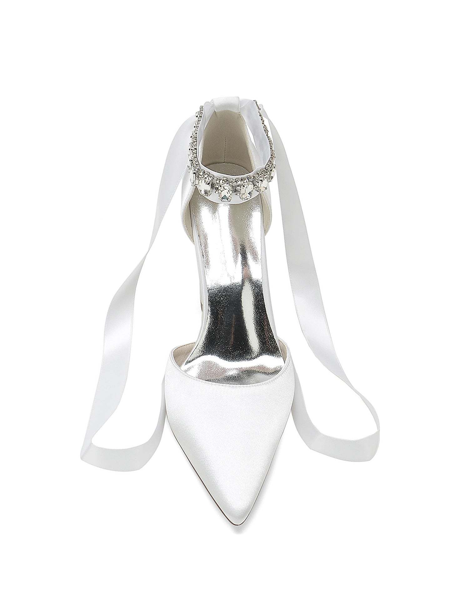 Bridesmaid High Heel Shoes for Women with Rhinestone Detail and Pointed Toe