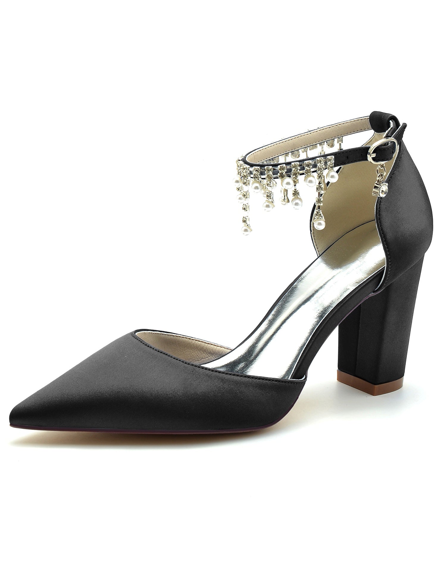 Bridesmaid High Heel Shoes with Rhinestones for Women's Weddings