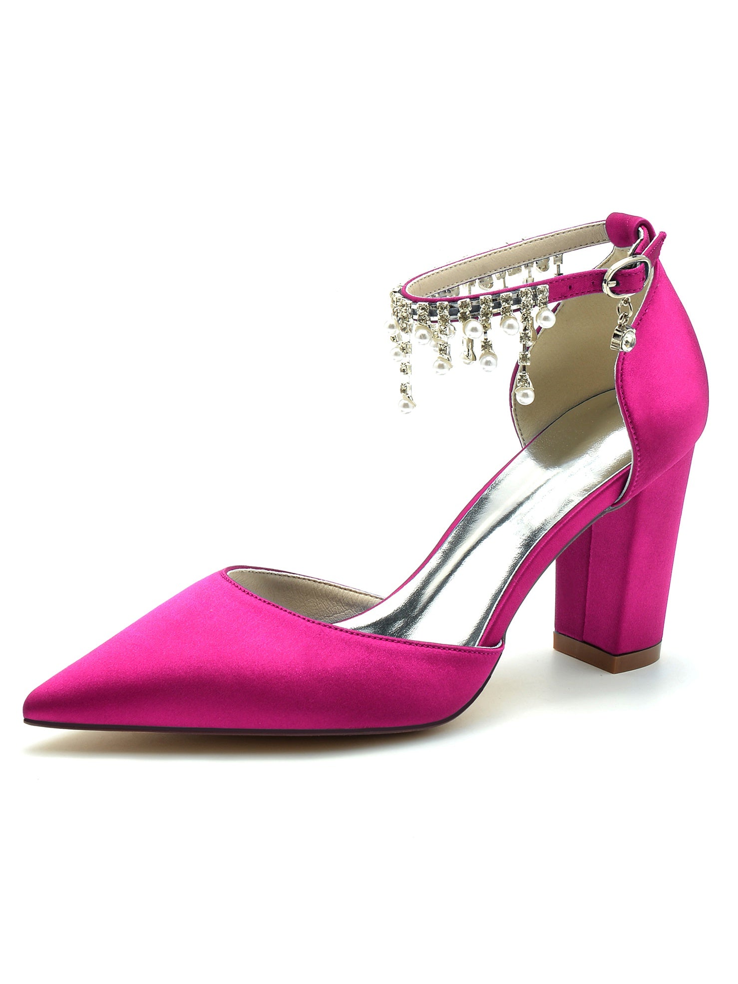 Bridesmaid High Heel Shoes with Rhinestones for Women's Weddings
