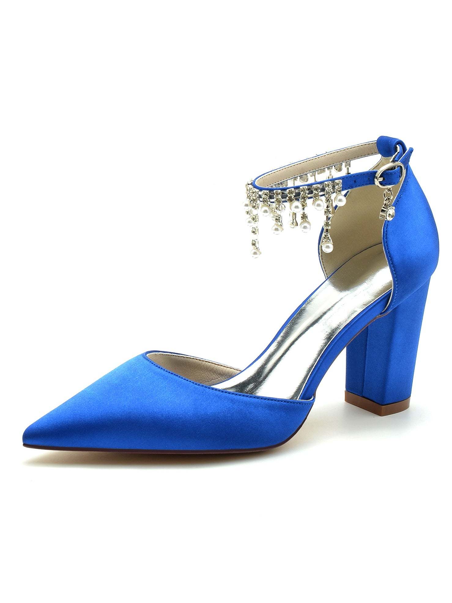 Bridesmaid High Heel Shoes with Rhinestones for Women's Weddings