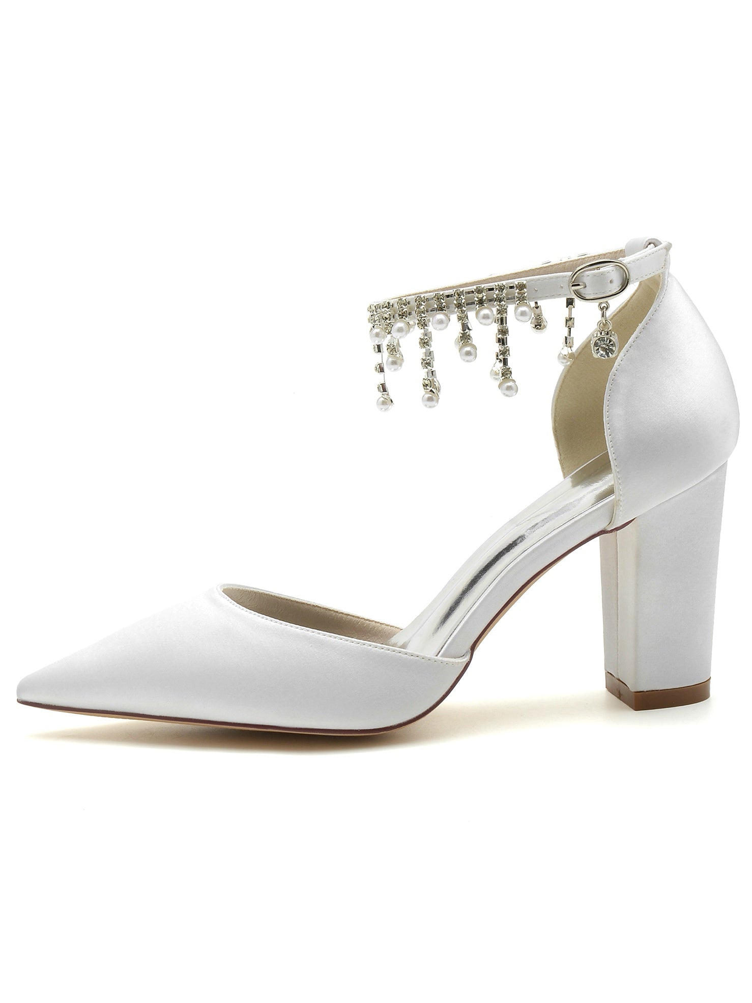 Bridesmaid High Heel Shoes with Rhinestones for Women's Weddings