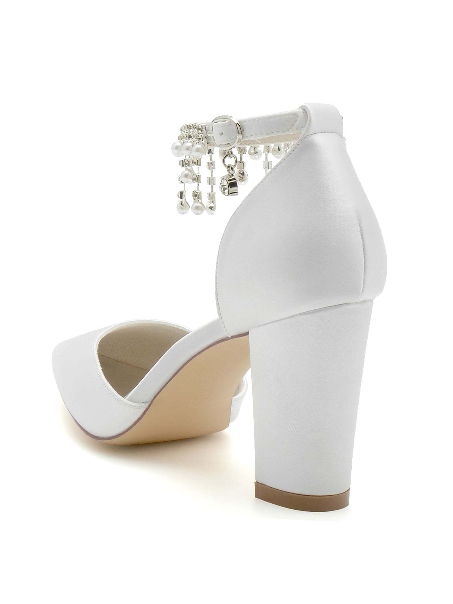 Bridesmaid High Heel Shoes with Rhinestones for Women's Weddings
