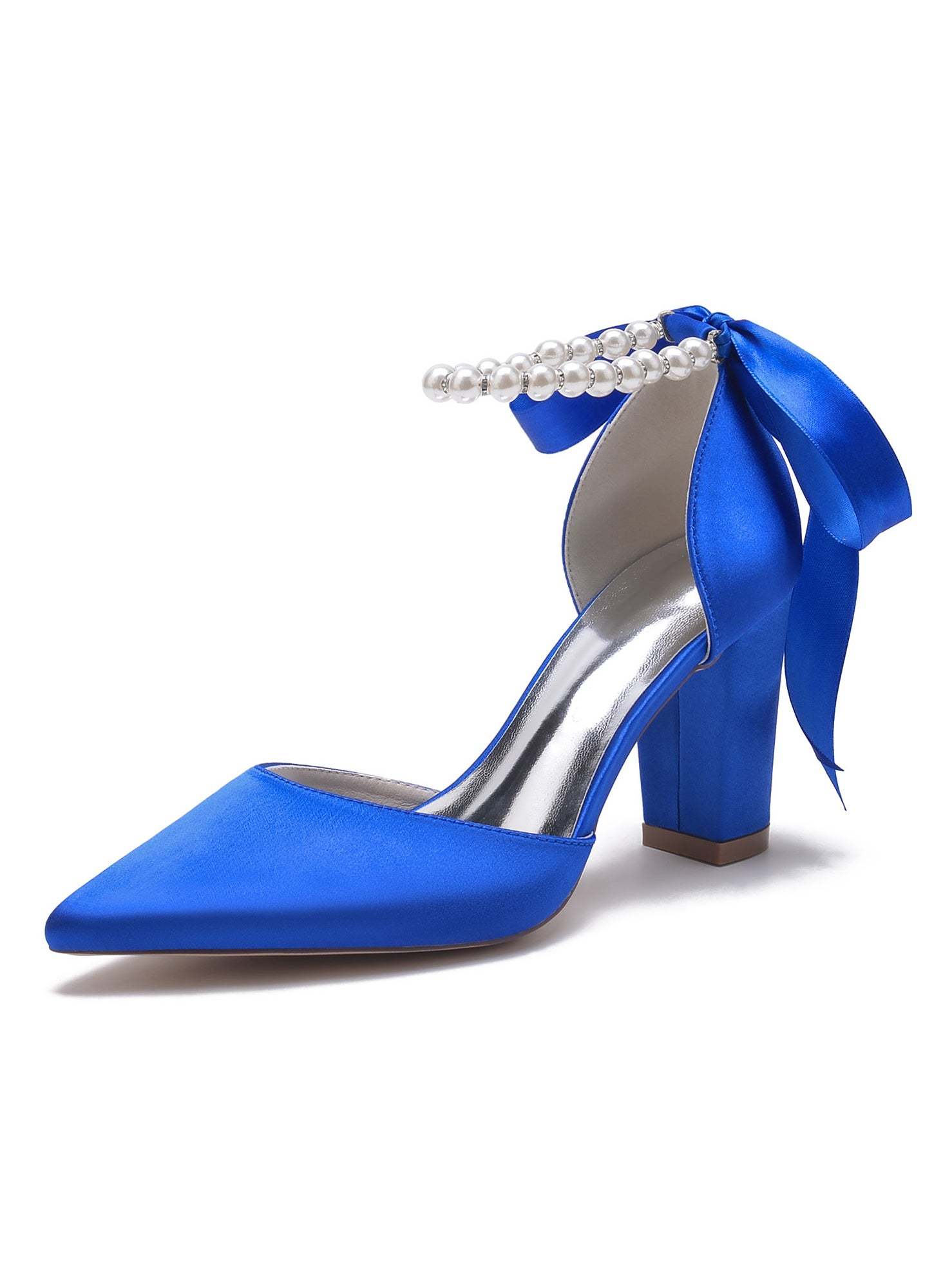 Bridesmaid Wedding Shoes for Women with Rhinestones and Pointed Toe High Heels