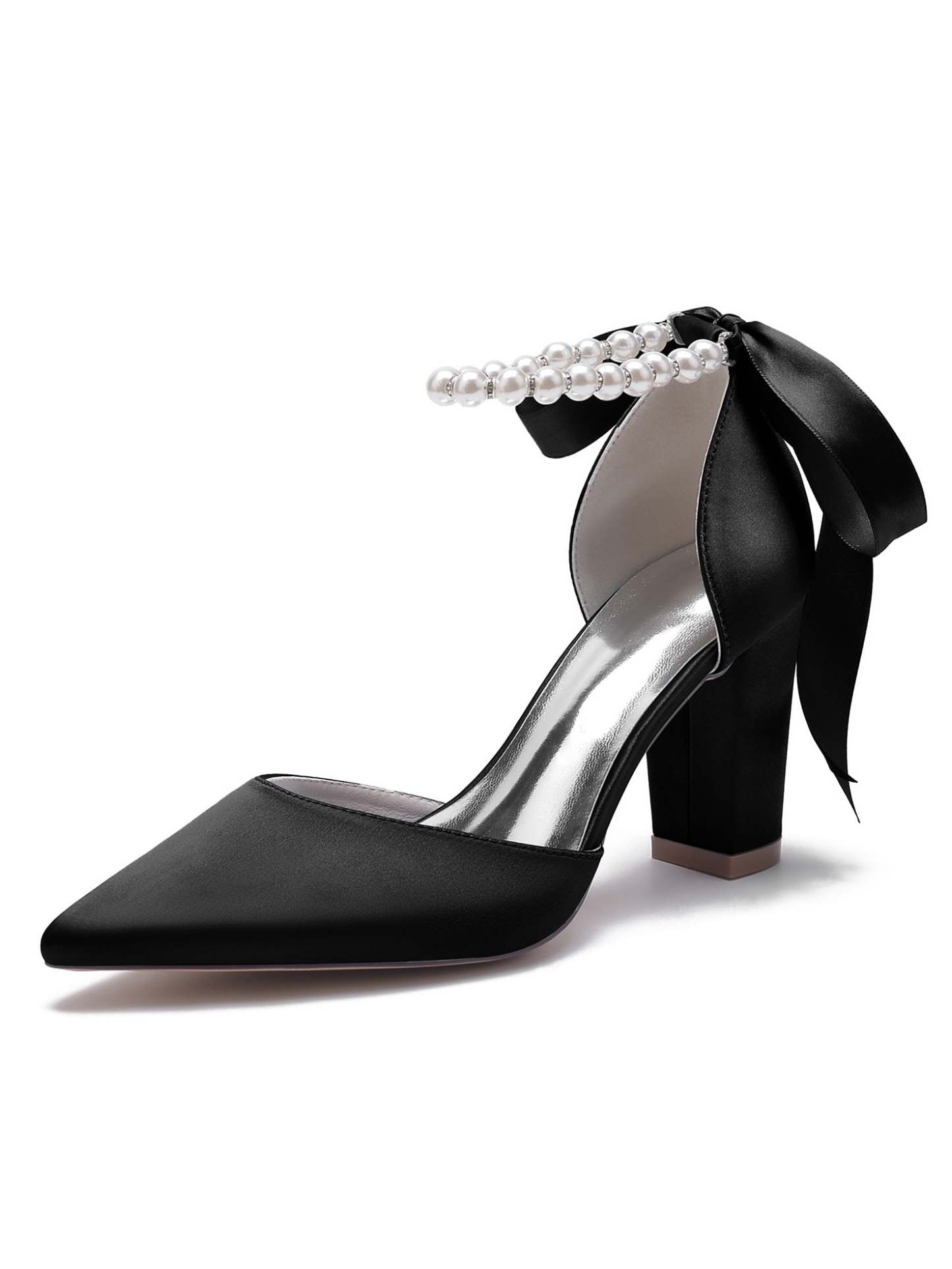 Bridesmaid Wedding Shoes for Women with Rhinestones and Pointed Toe High Heels