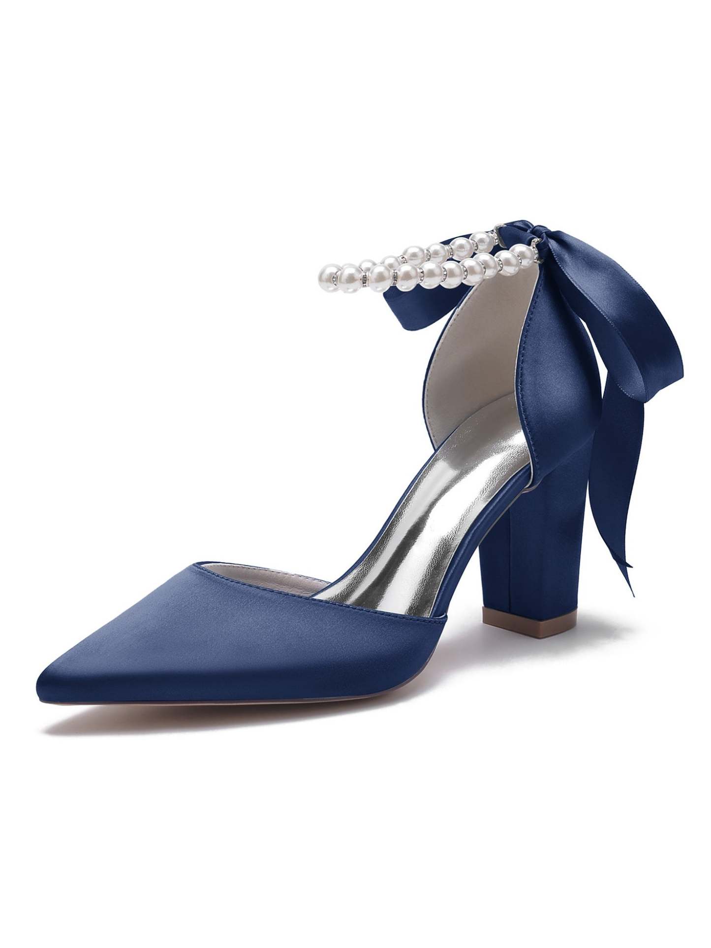 Bridesmaid Wedding Shoes for Women with Rhinestones and Pointed Toe High Heels