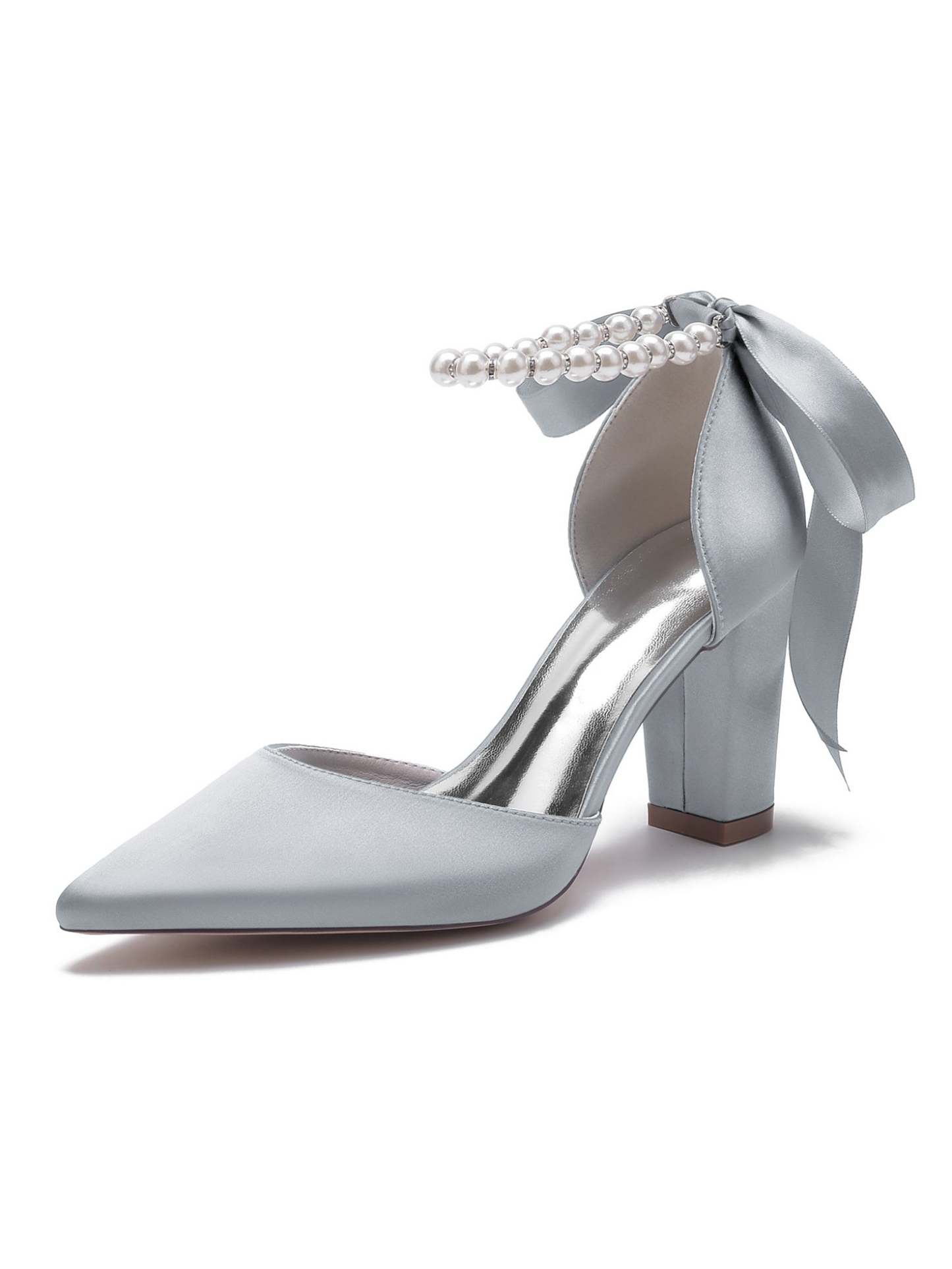 Bridesmaid Wedding Shoes for Women with Rhinestones and Pointed Toe High Heels