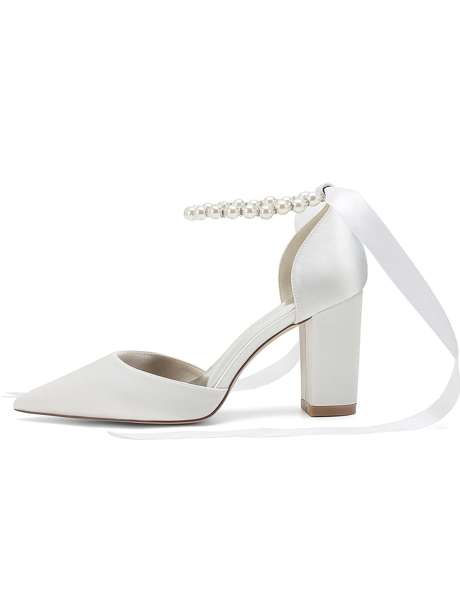 Bridesmaid Wedding Shoes for Women with Rhinestones and Pointed Toe High Heels