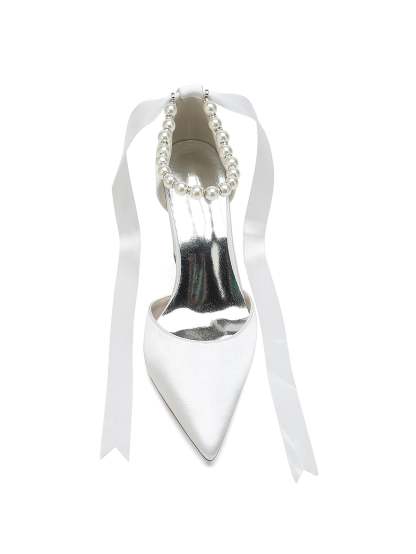 Bridesmaid Wedding Shoes for Women with Rhinestones and Pointed Toe High Heels