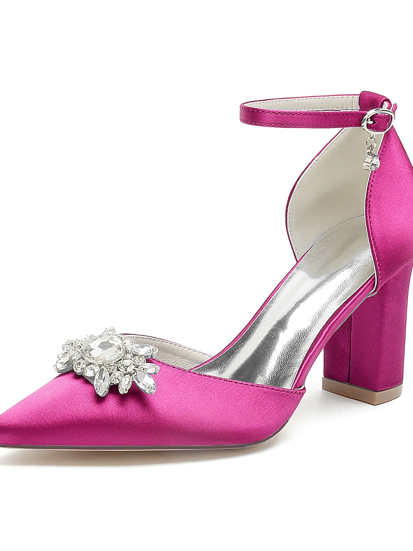 Bridal High Heel Shoes for Women with Rhinestone Detail and Pointed Toe