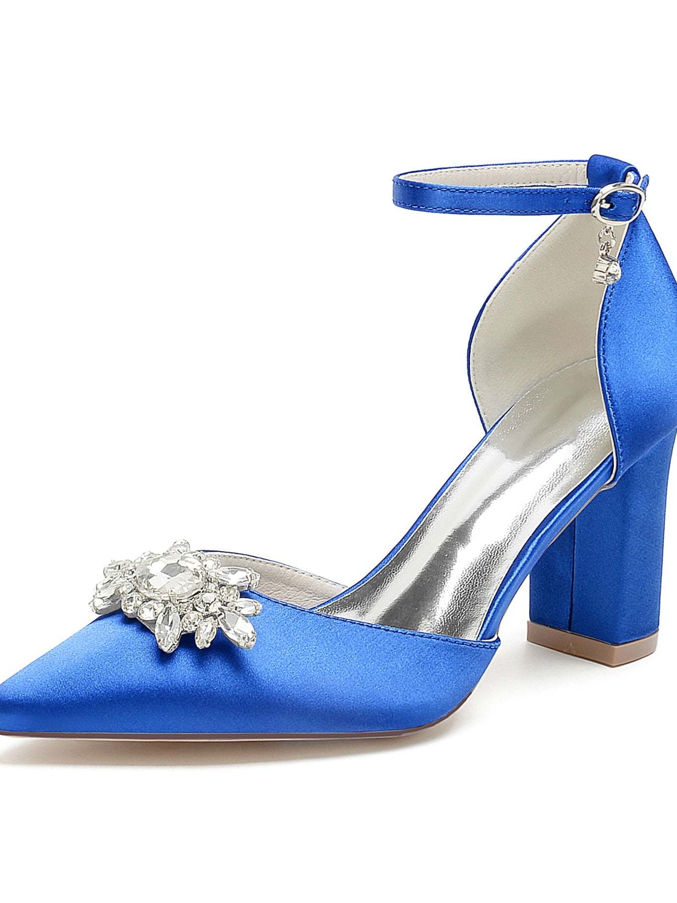 Bridal High Heel Shoes for Women with Rhinestone Detail and Pointed Toe