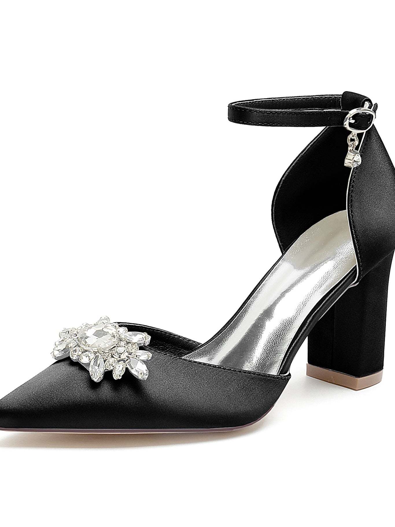 Bridal High Heel Shoes for Women with Rhinestone Detail and Pointed Toe