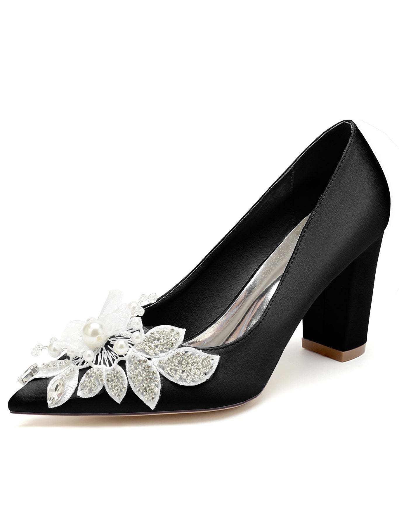 Bridesmaid Wedding Shoes for Women with Lace and Pointed Toe in High Heel