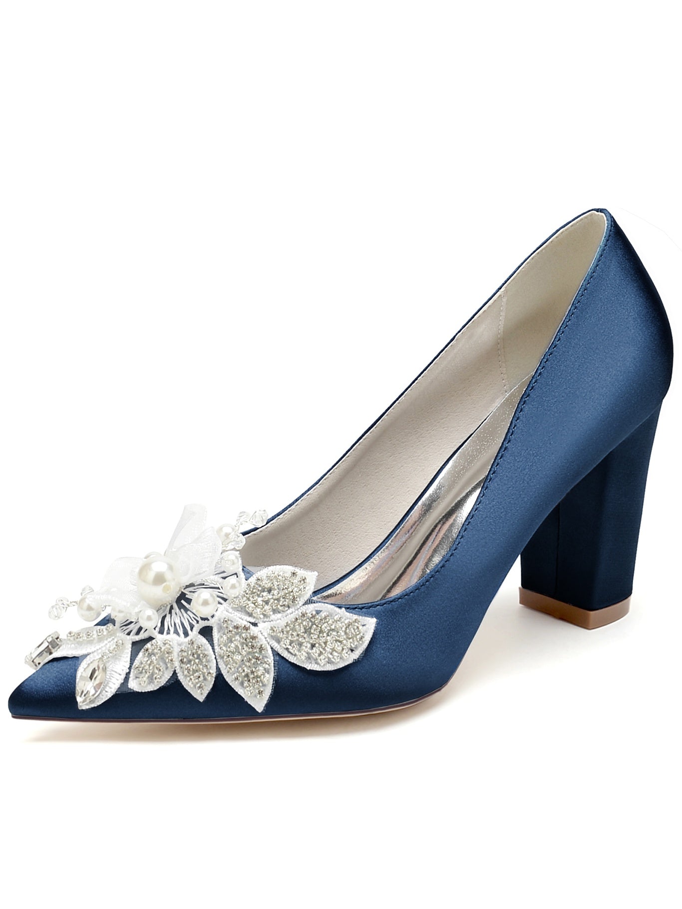 Bridesmaid Wedding Shoes for Women with Lace and Pointed Toe in High Heel