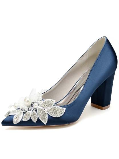 Bridesmaid Wedding Shoes for Women with Lace and Pointed Toe in High Heel