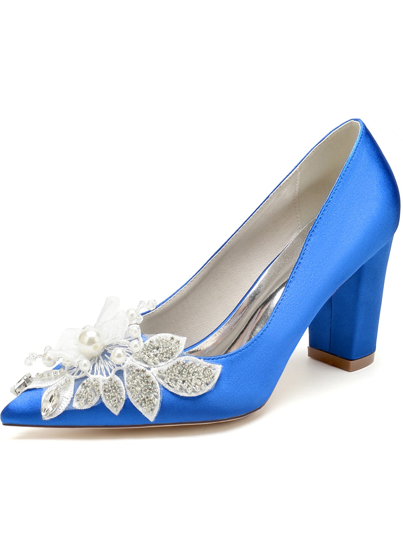 Bridesmaid Wedding Shoes for Women with Lace and Pointed Toe in High Heel