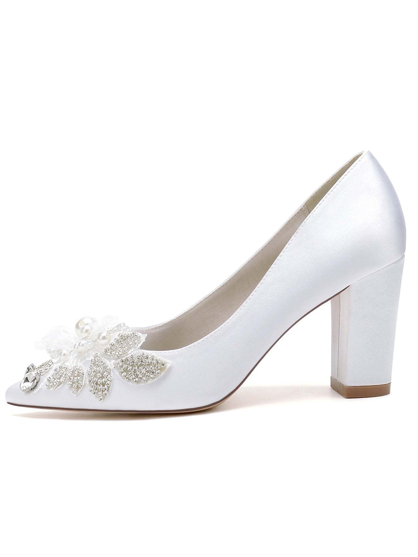Bridesmaid Wedding Shoes for Women with Lace and Pointed Toe in High Heel