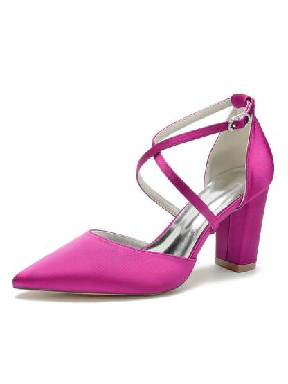 Bridal High Heel Shoes for Women with Rhinestones and Pointed Toe