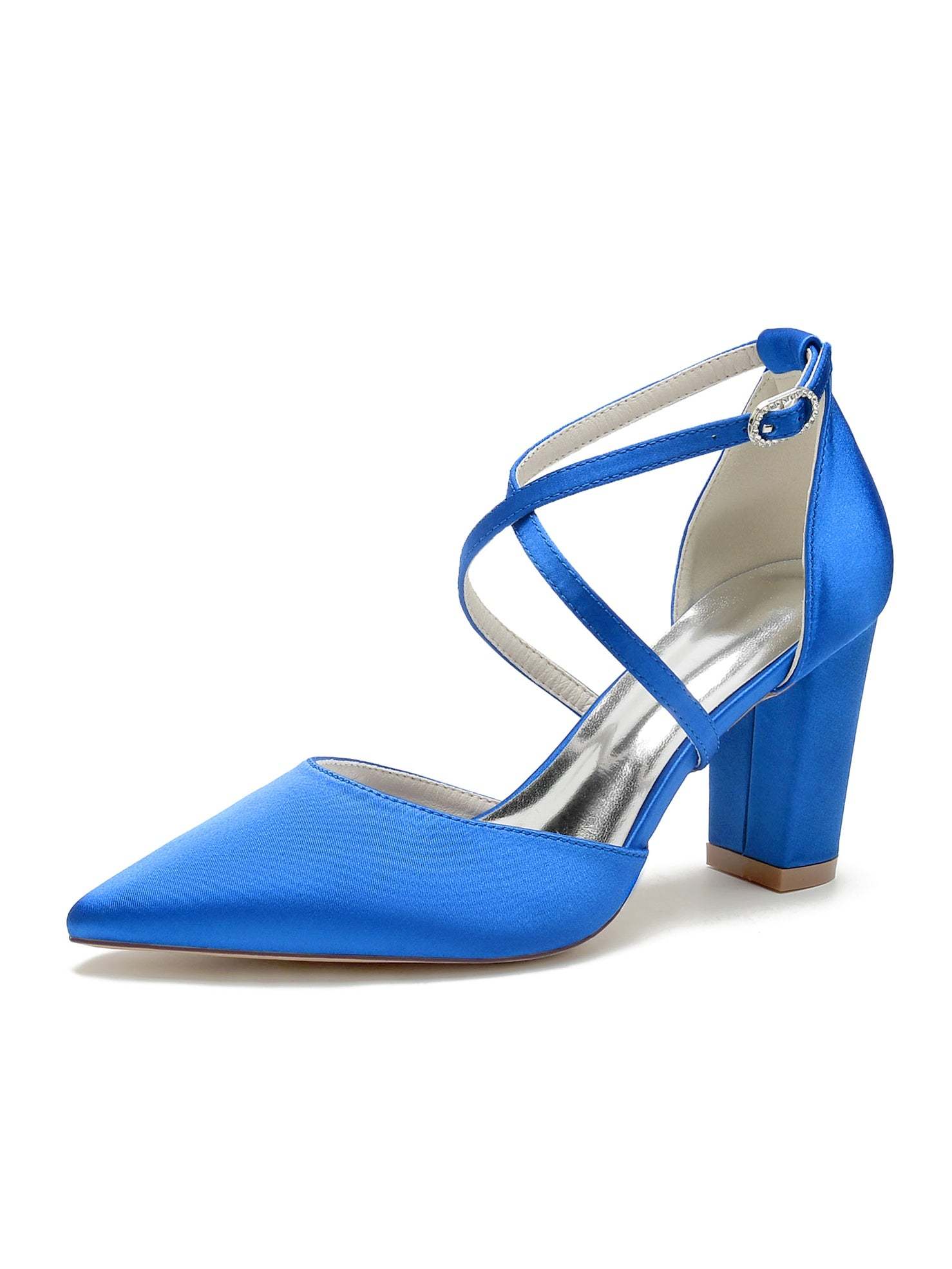 Bridal High Heel Shoes for Women with Rhinestones and Pointed Toe