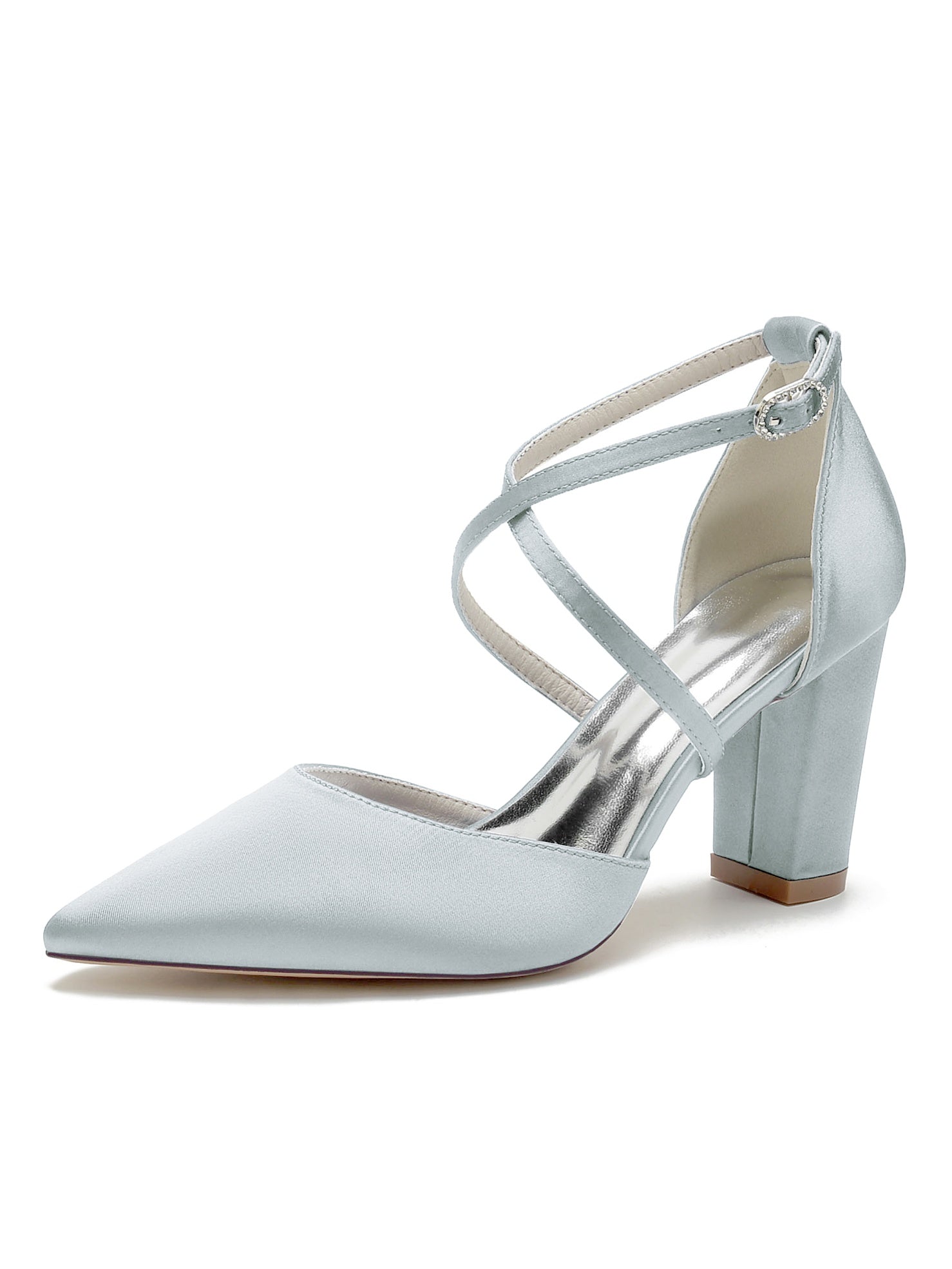 Bridal High Heel Shoes for Women with Rhinestones and Pointed Toe