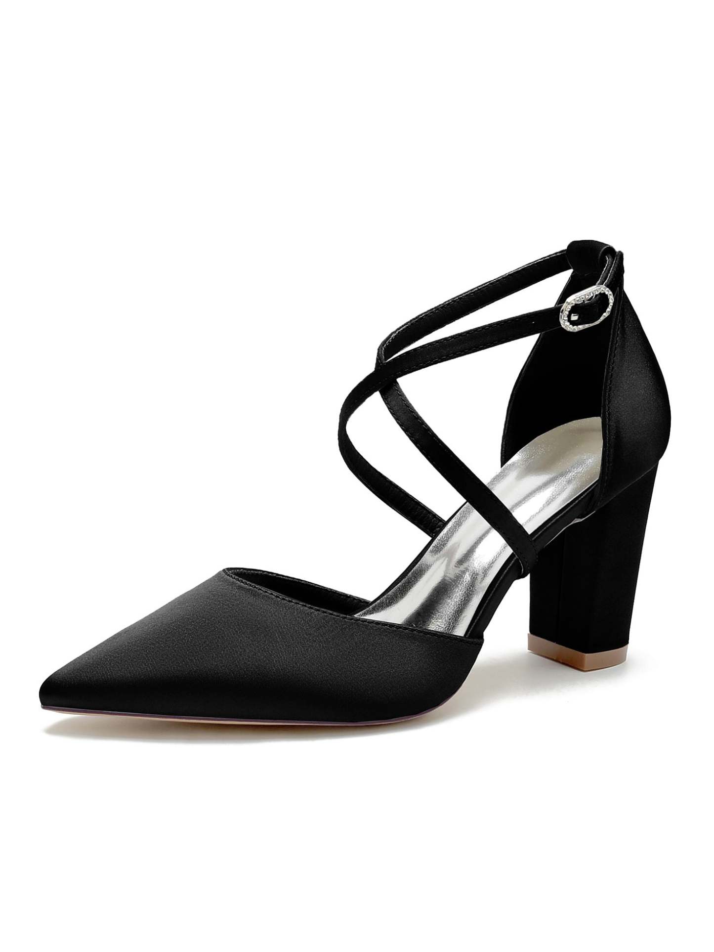 Bridal High Heel Shoes for Women with Rhinestones and Pointed Toe