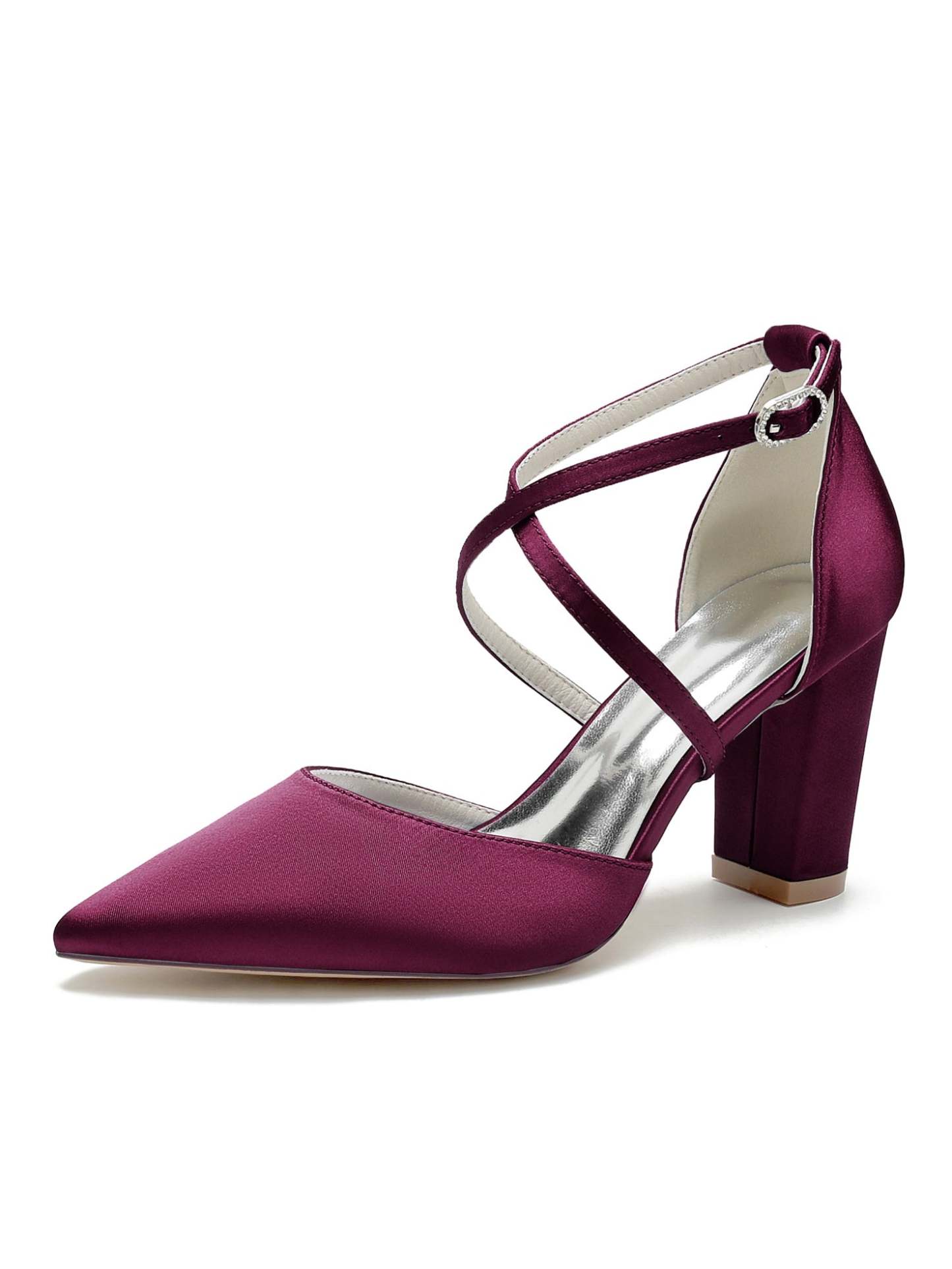 Bridal High Heel Shoes for Women with Rhinestones and Pointed Toe