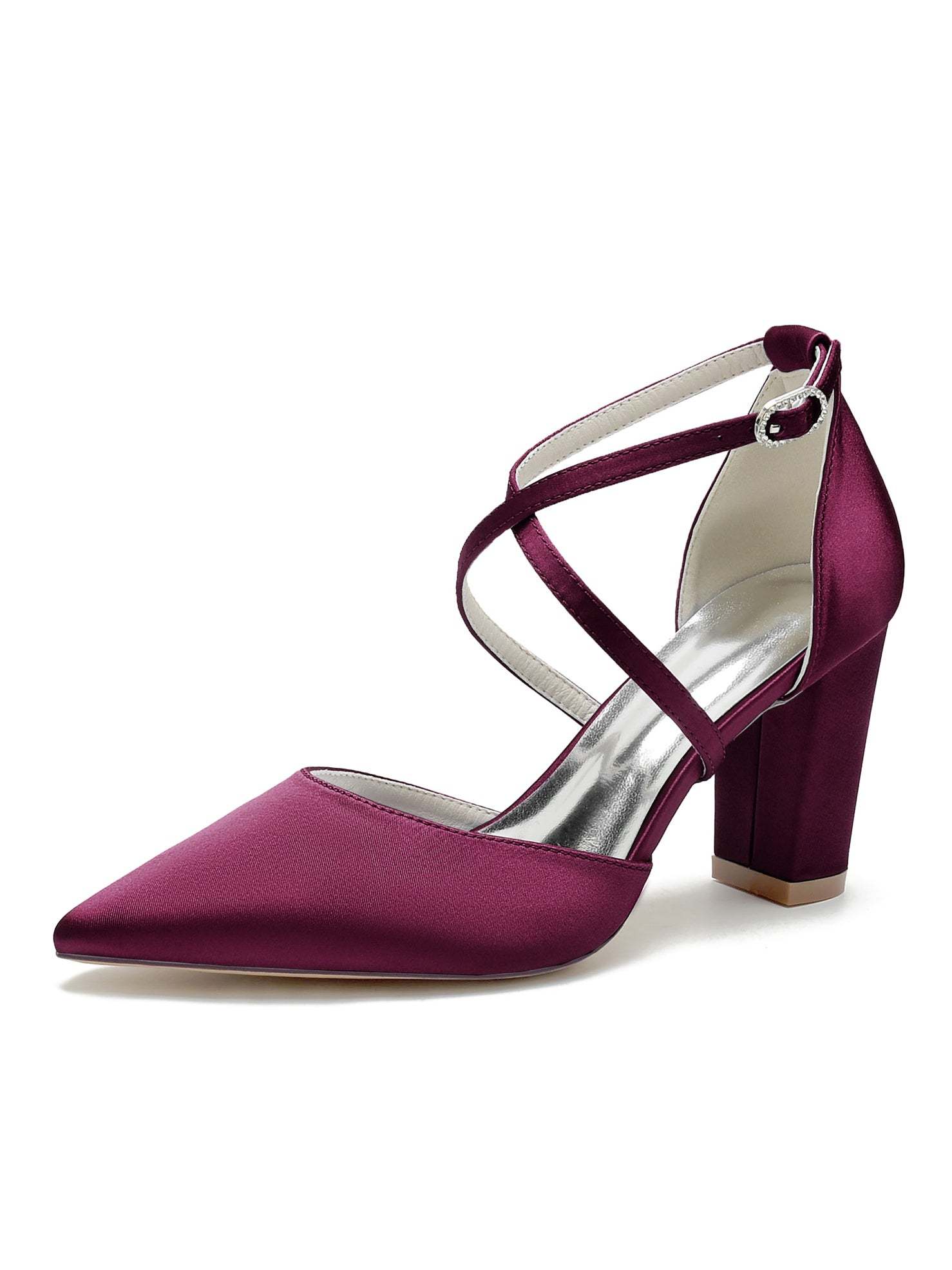 Bridal High Heel Shoes for Women with Rhinestones and Pointed Toe