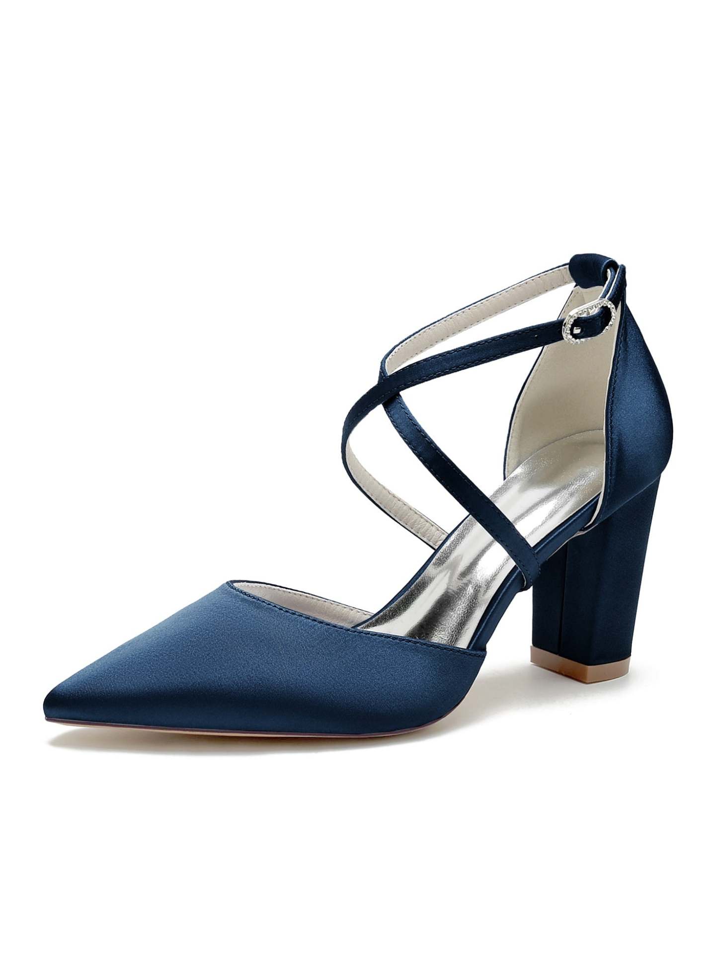 Bridal High Heel Shoes for Women with Rhinestones and Pointed Toe