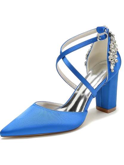 Bridesmaid Shoes for Women with Rhinestones and Pointed Toe in High Heel