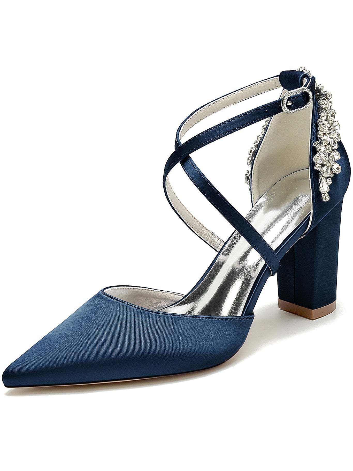 Bridesmaid Shoes for Women with Rhinestones and Pointed Toe in High Heel