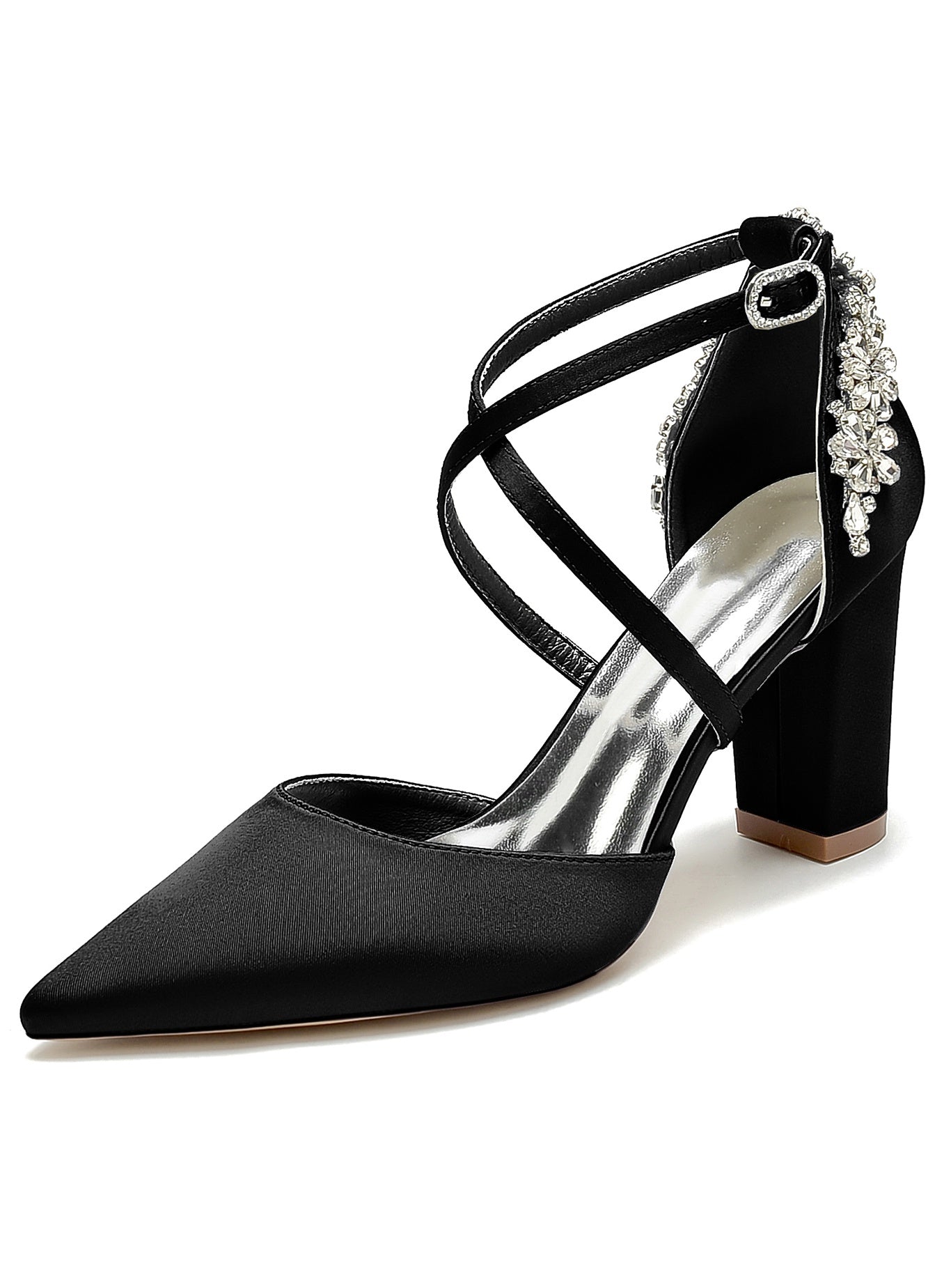 Bridesmaid Shoes for Women with Rhinestones and Pointed Toe in High Heel