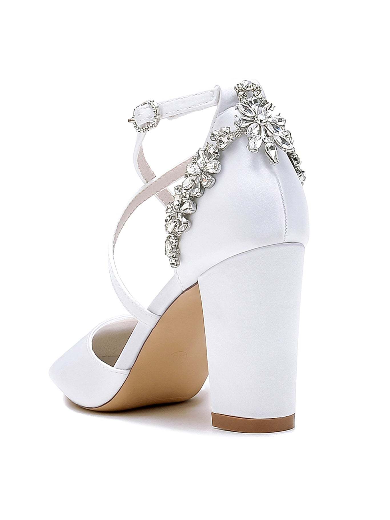 Bridesmaid Shoes for Women with Rhinestones and Pointed Toe in High Heel