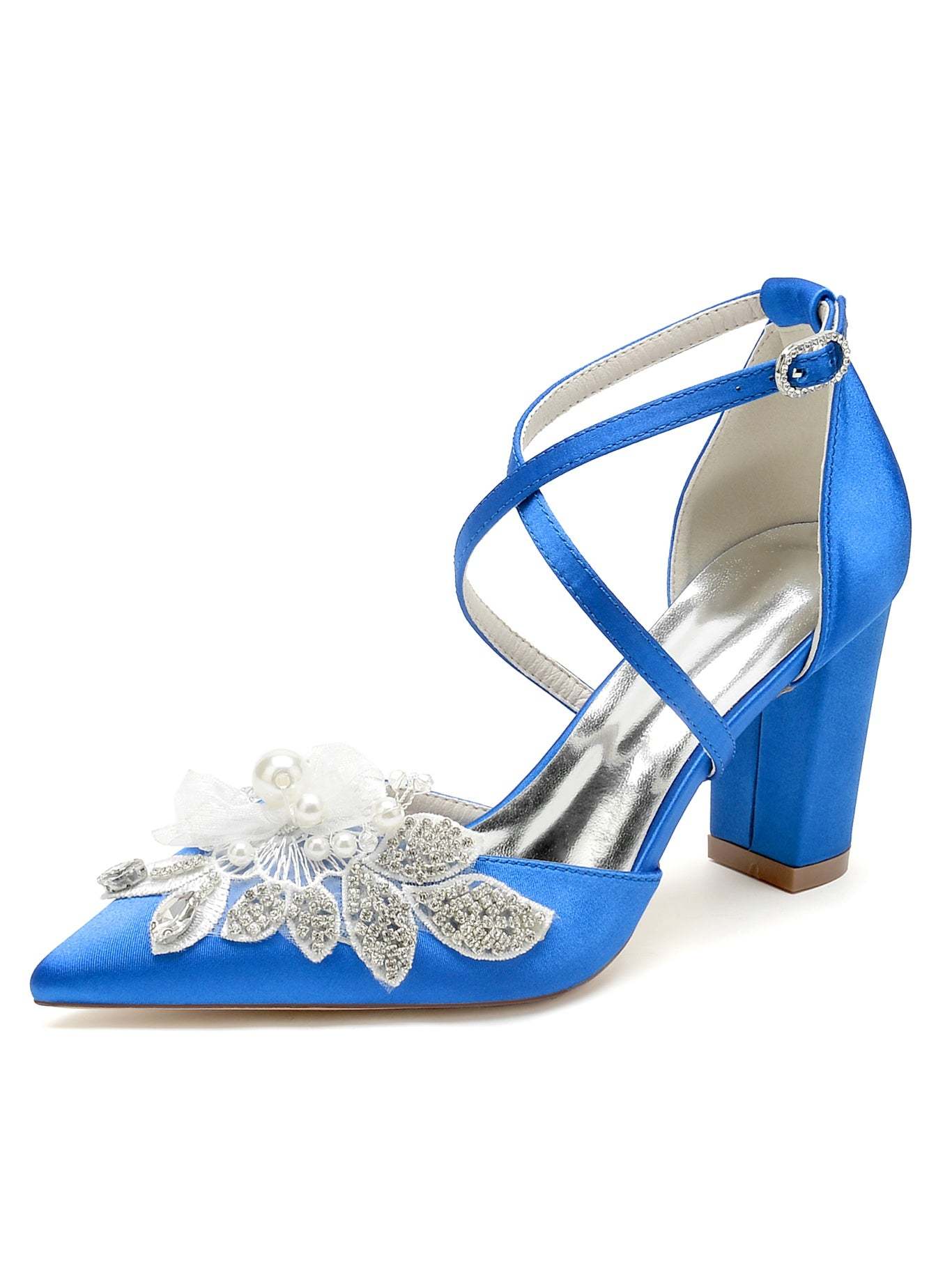 Pointed Toe Stiletto Heel Bridal Shoes with Lace