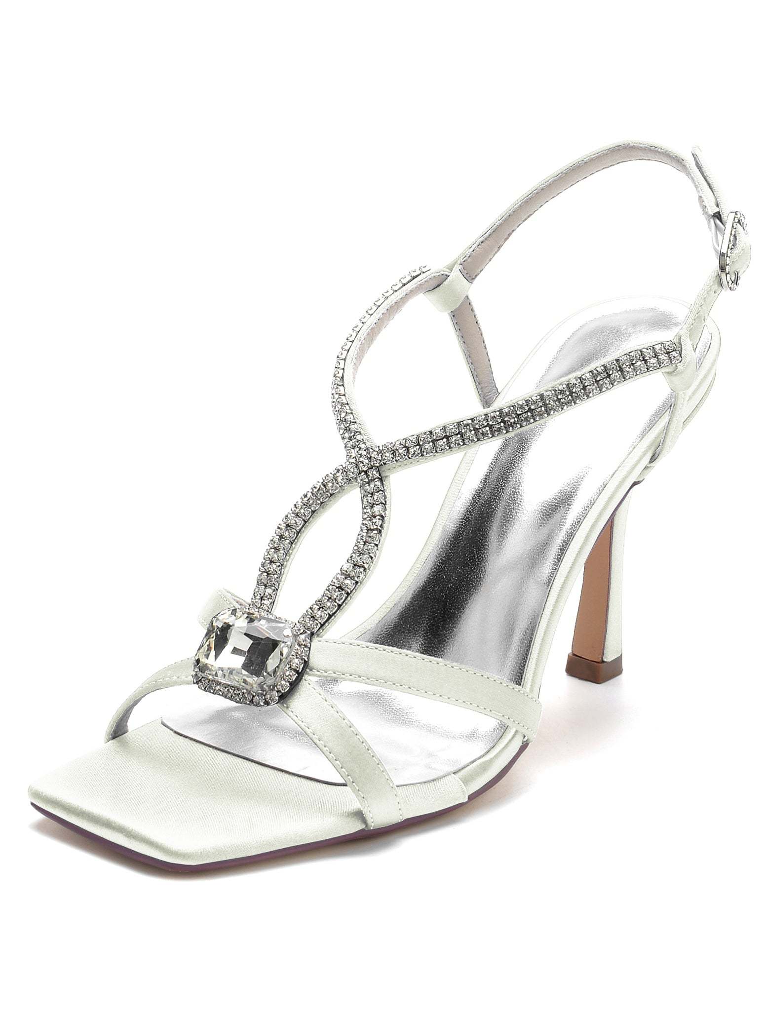 Bridal High Heel Open Toe Shoes with Rhinestones for Women