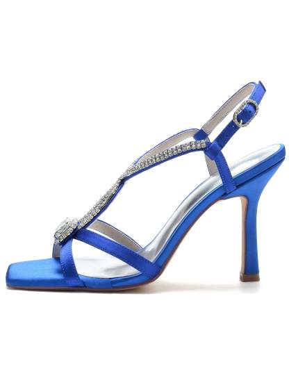 Bridal High Heel Open Toe Shoes with Rhinestones for Women