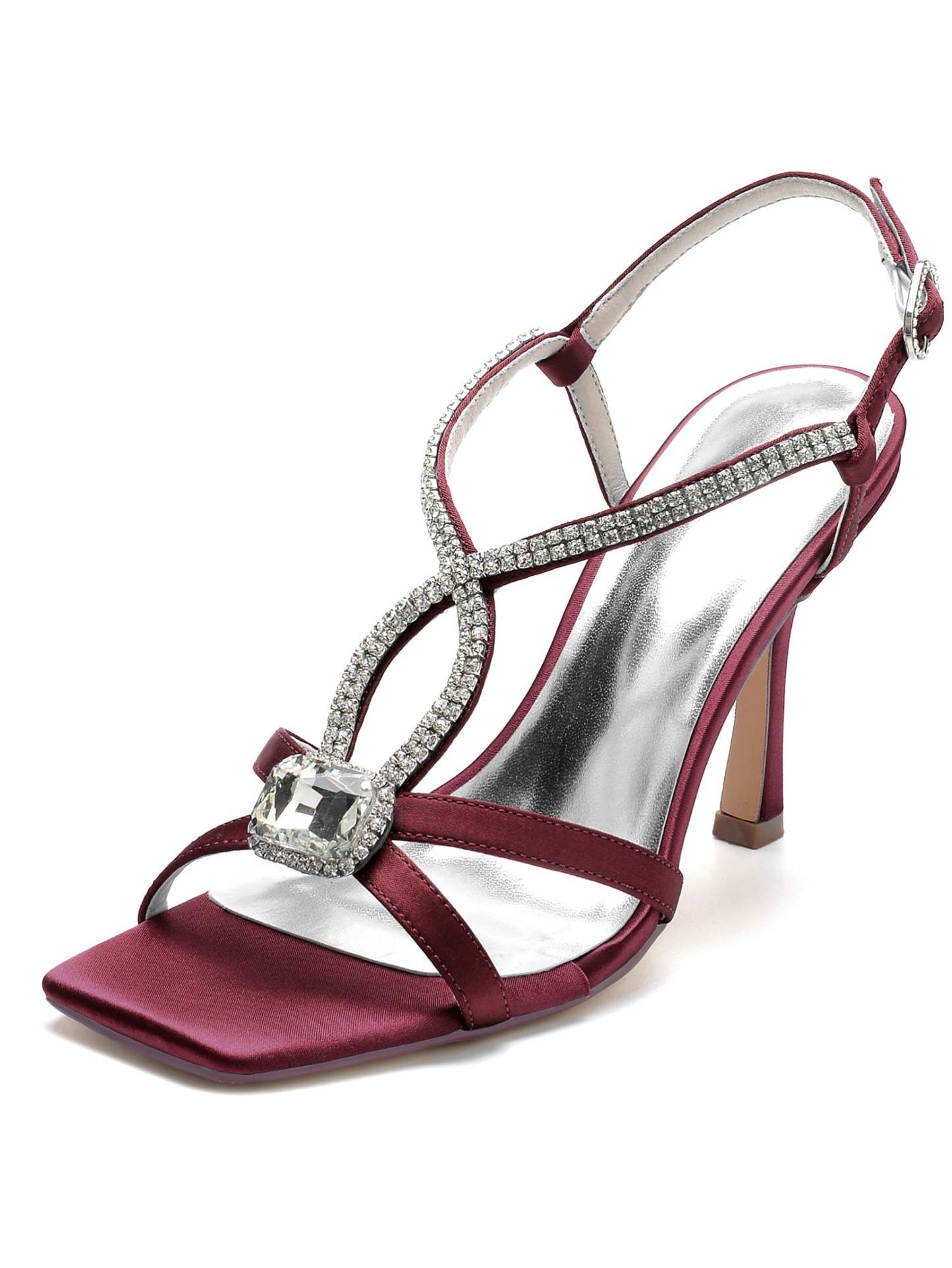 Bridal High Heel Open Toe Shoes with Rhinestones for Women