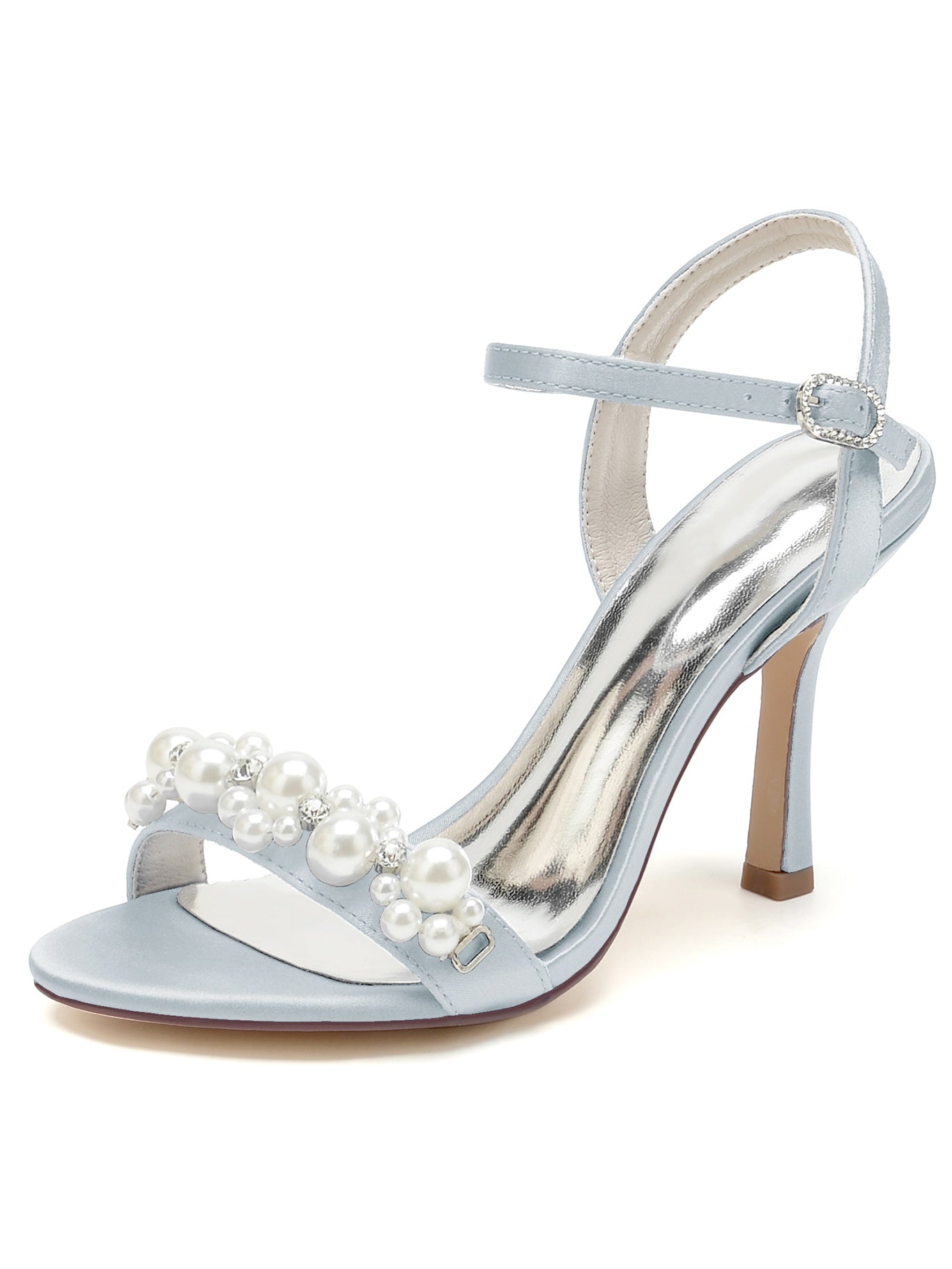 Bridesmaid Shoes for Women with Rhinestone Stiletto Heels and Open Toe