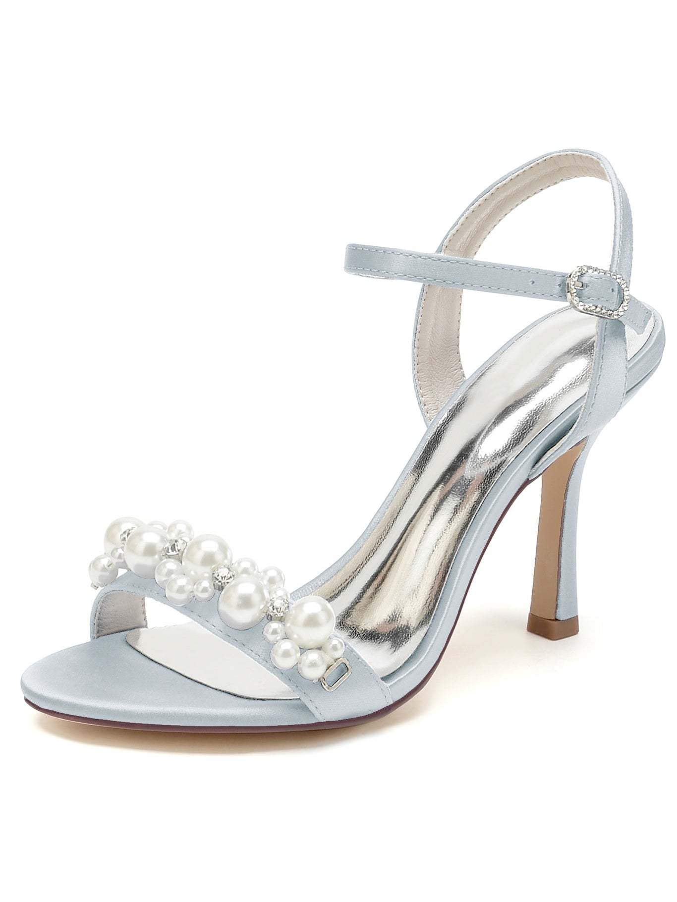 Bridesmaid Shoes for Women with Rhinestone Stiletto Heels and Open Toe