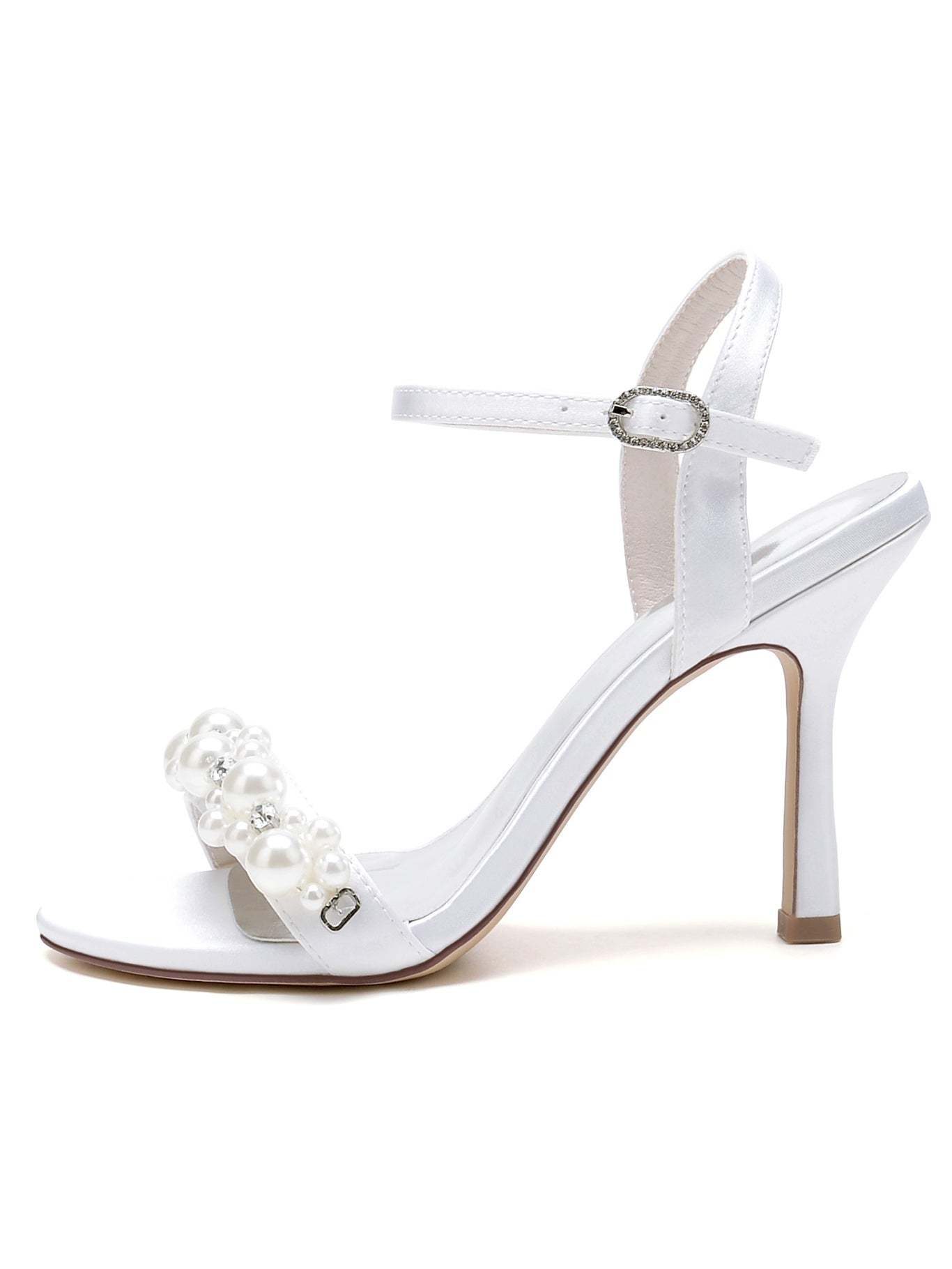 Bridesmaid Shoes for Women with Rhinestone Stiletto Heels and Open Toe