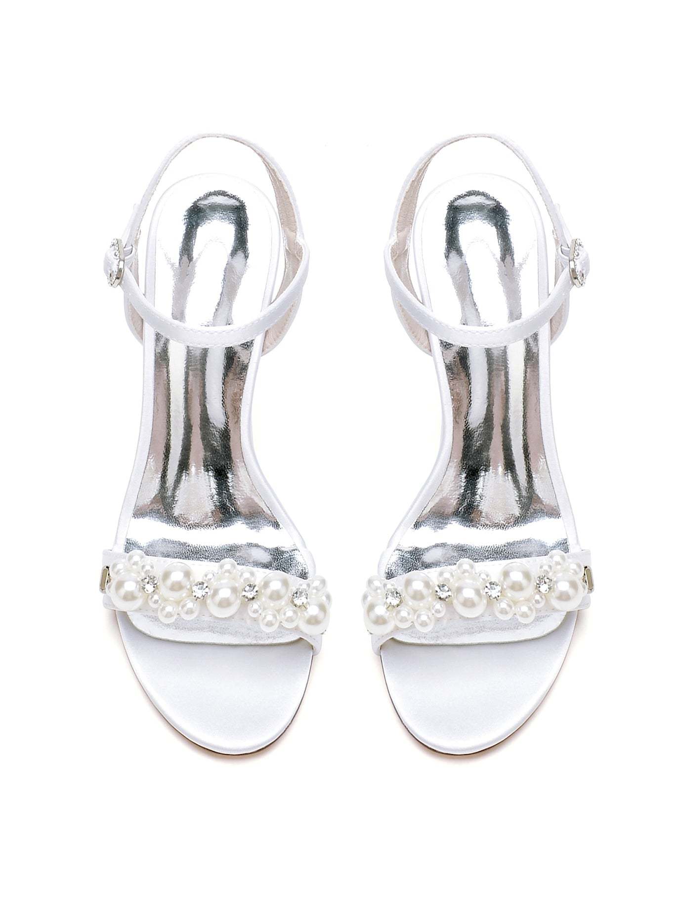 Bridesmaid Shoes for Women with Rhinestone Stiletto Heels and Open Toe