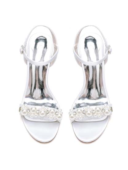 Bridesmaid Shoes for Women with Rhinestone Stiletto Heels and Open Toe
