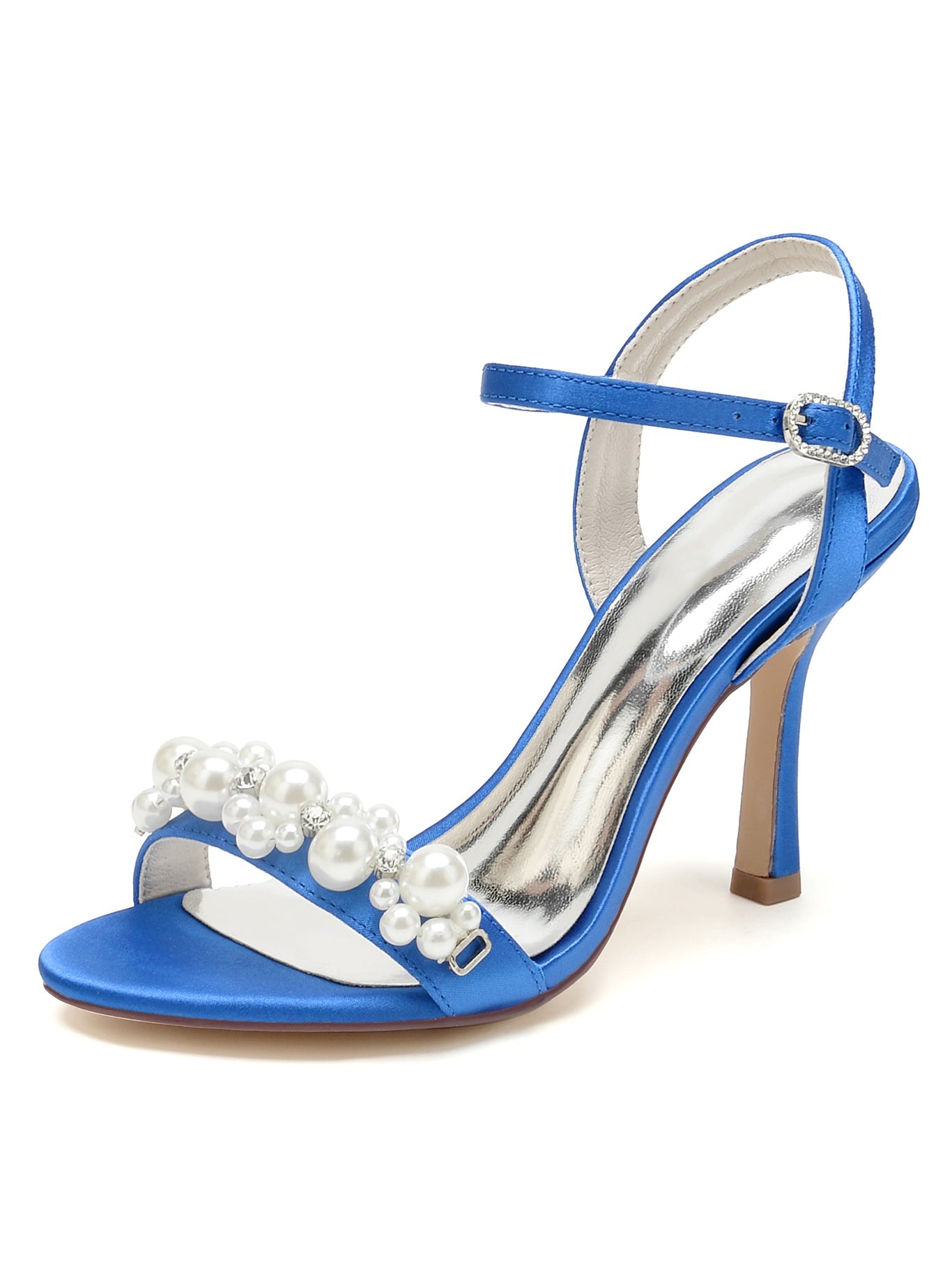 Bridesmaid Shoes for Women with Rhinestone Stiletto Heels and Open Toe