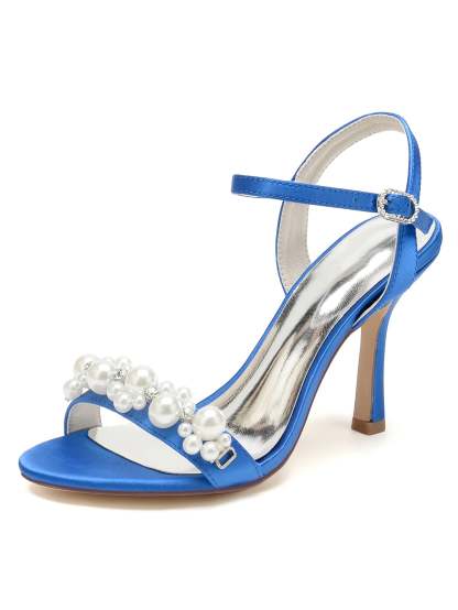 Bridesmaid Shoes for Women with Rhinestone Stiletto Heels and Open Toe